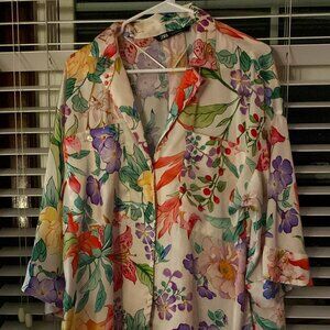 Zara Silk like Kimono Style Blouse